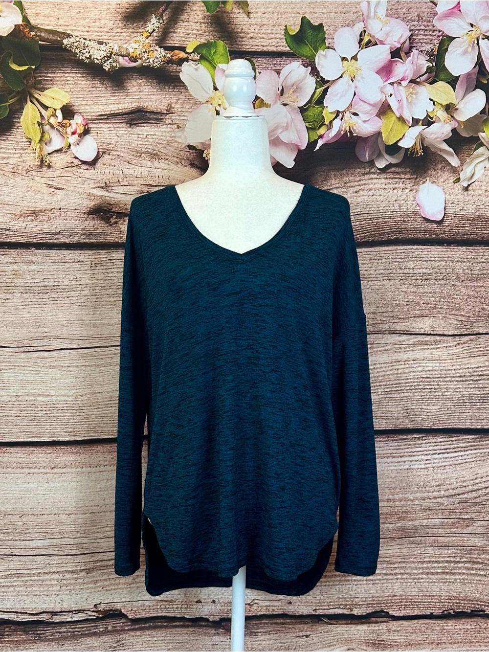 Women’s Rayon Multicolored V-Neck Casual Comfy Sweatshirt Top